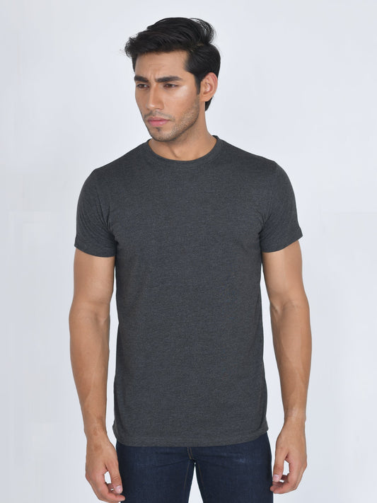 Round Neck Half Sleeve T-Shirt Charcoal