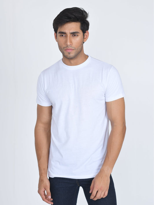 Round Neck Half Sleeve T-Shirt White