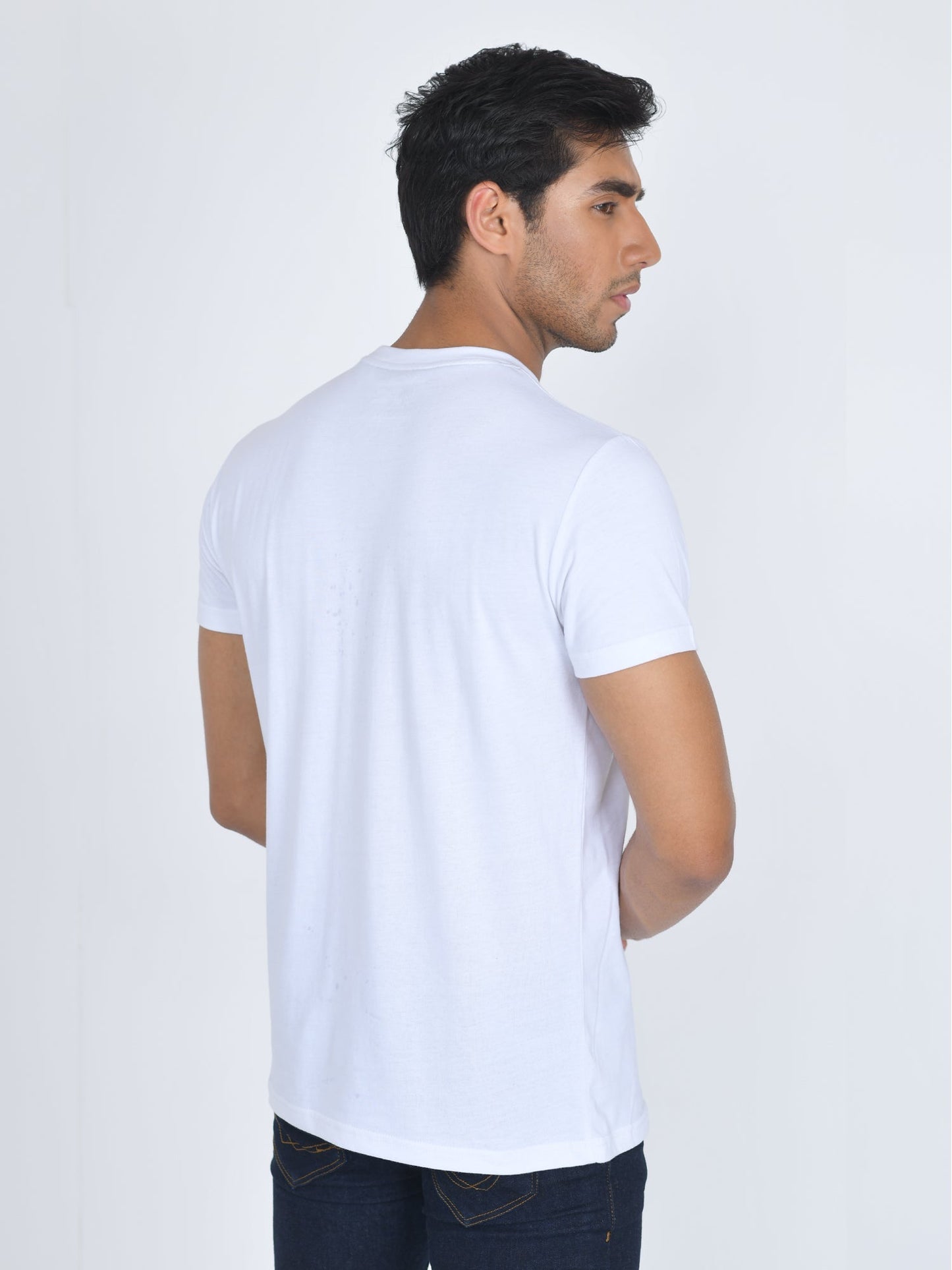 Round Neck Half Sleeve T-Shirt White