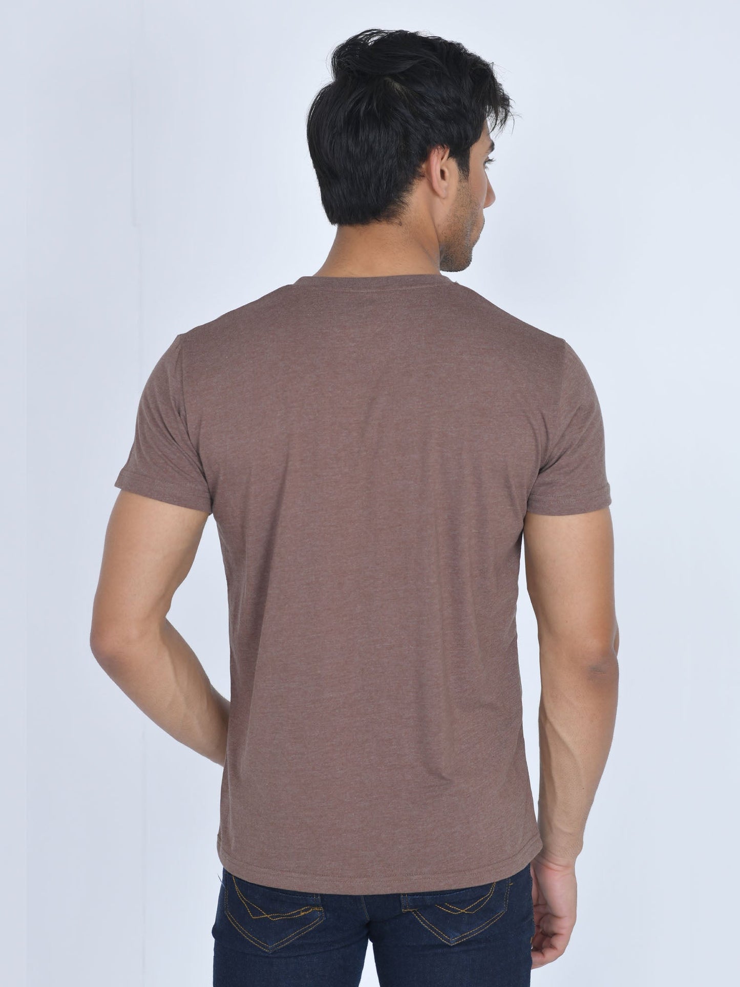 Henley Half Sleeve Shirt Coaca Brown