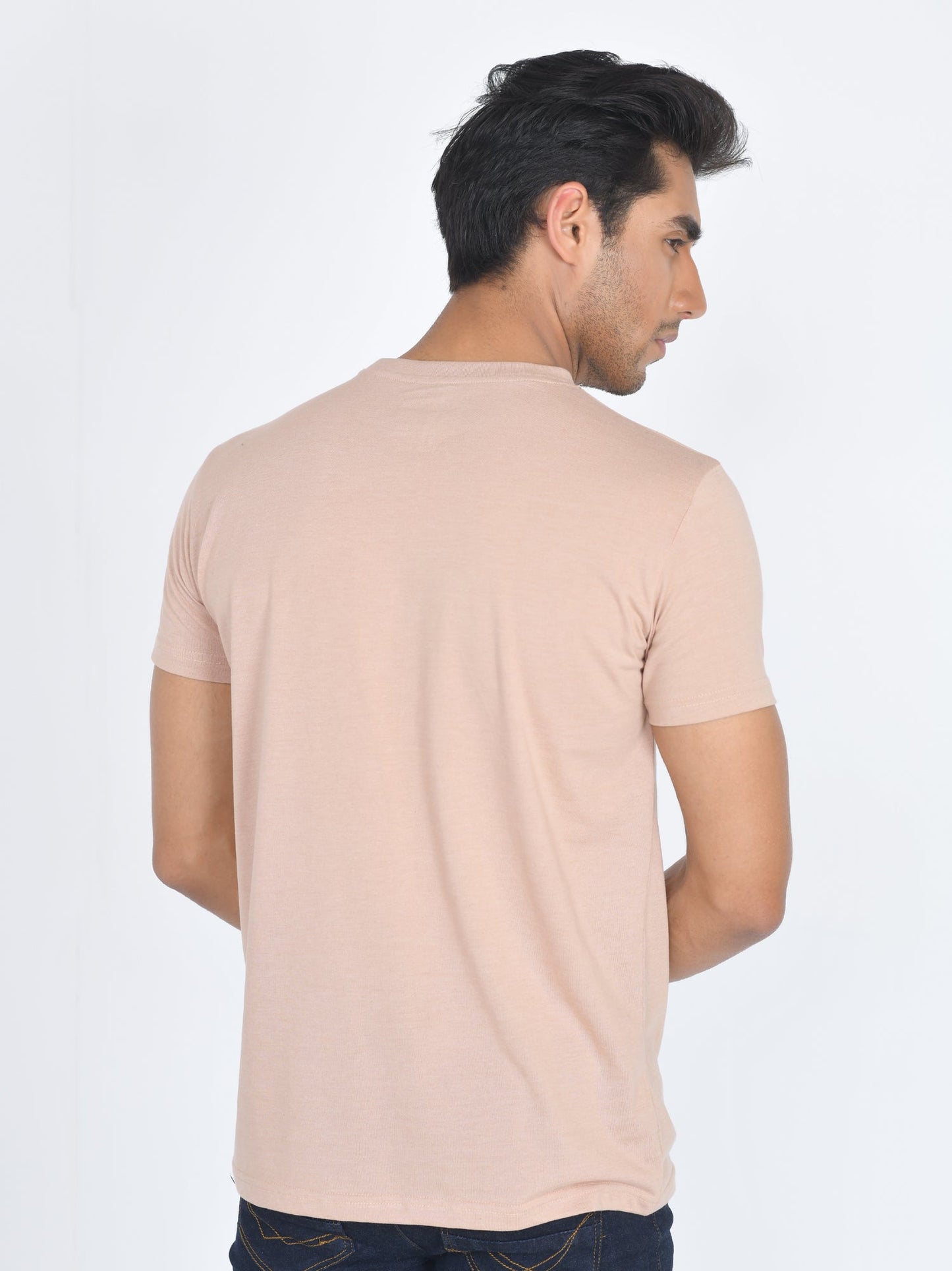 Round Neck Half Sleeve T-Shirt Rgby Tan