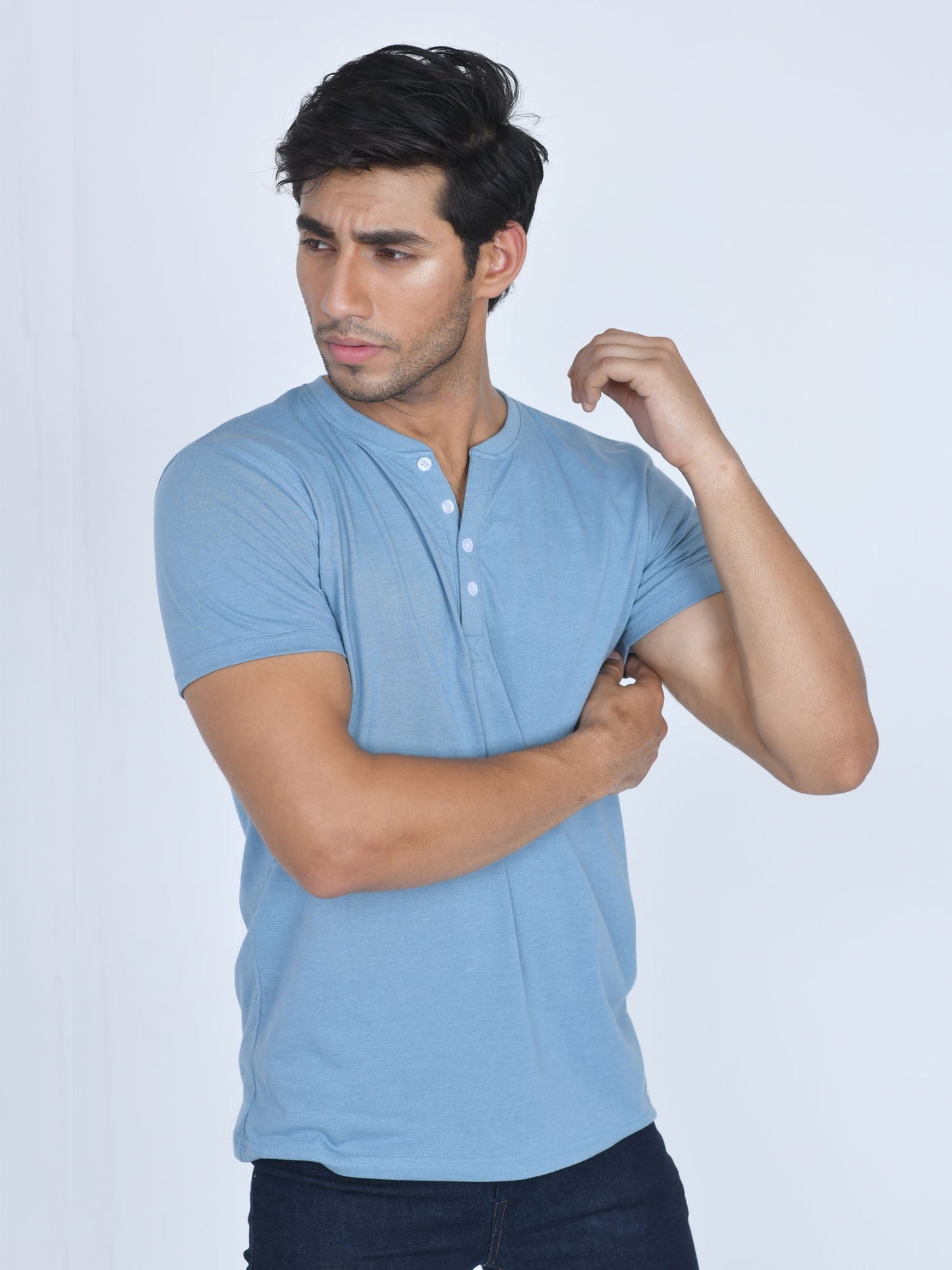 Henley Half Sleeve Shirt Sage