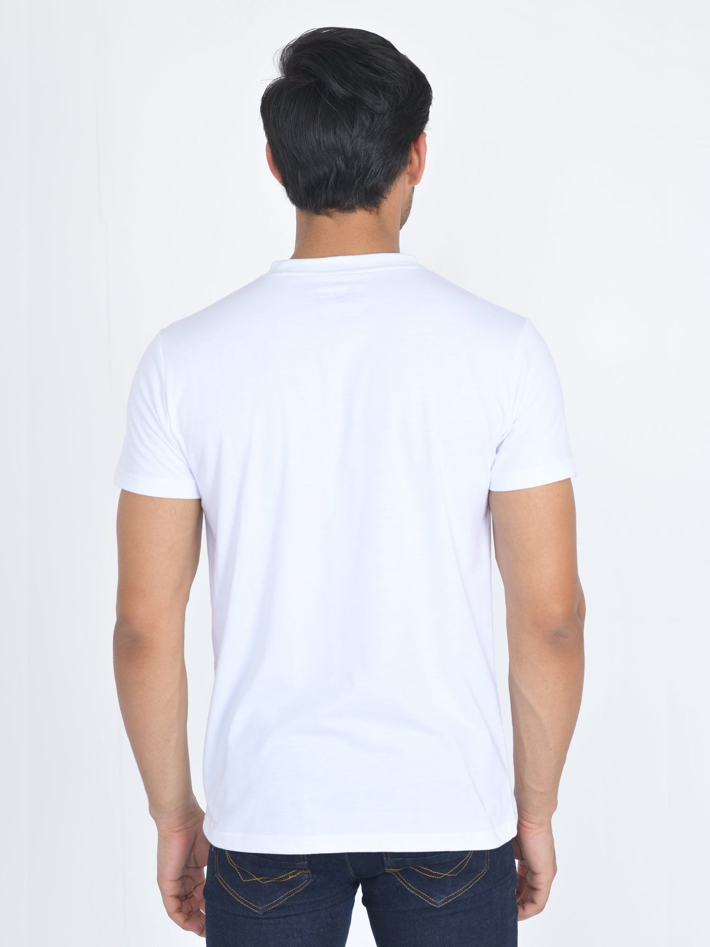 V-Neck Half Sleeve T-Shirt White