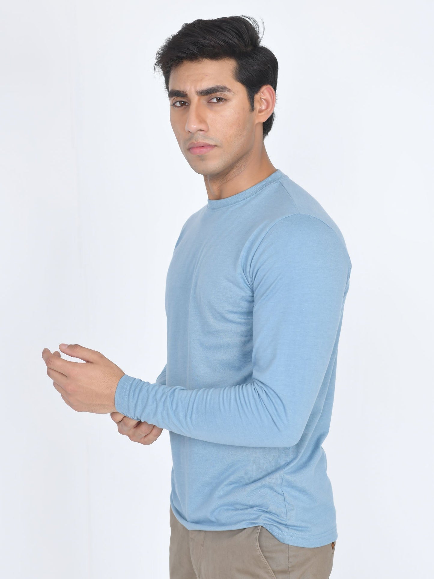 Round Neck Full Sleeve T-Shirt Sage