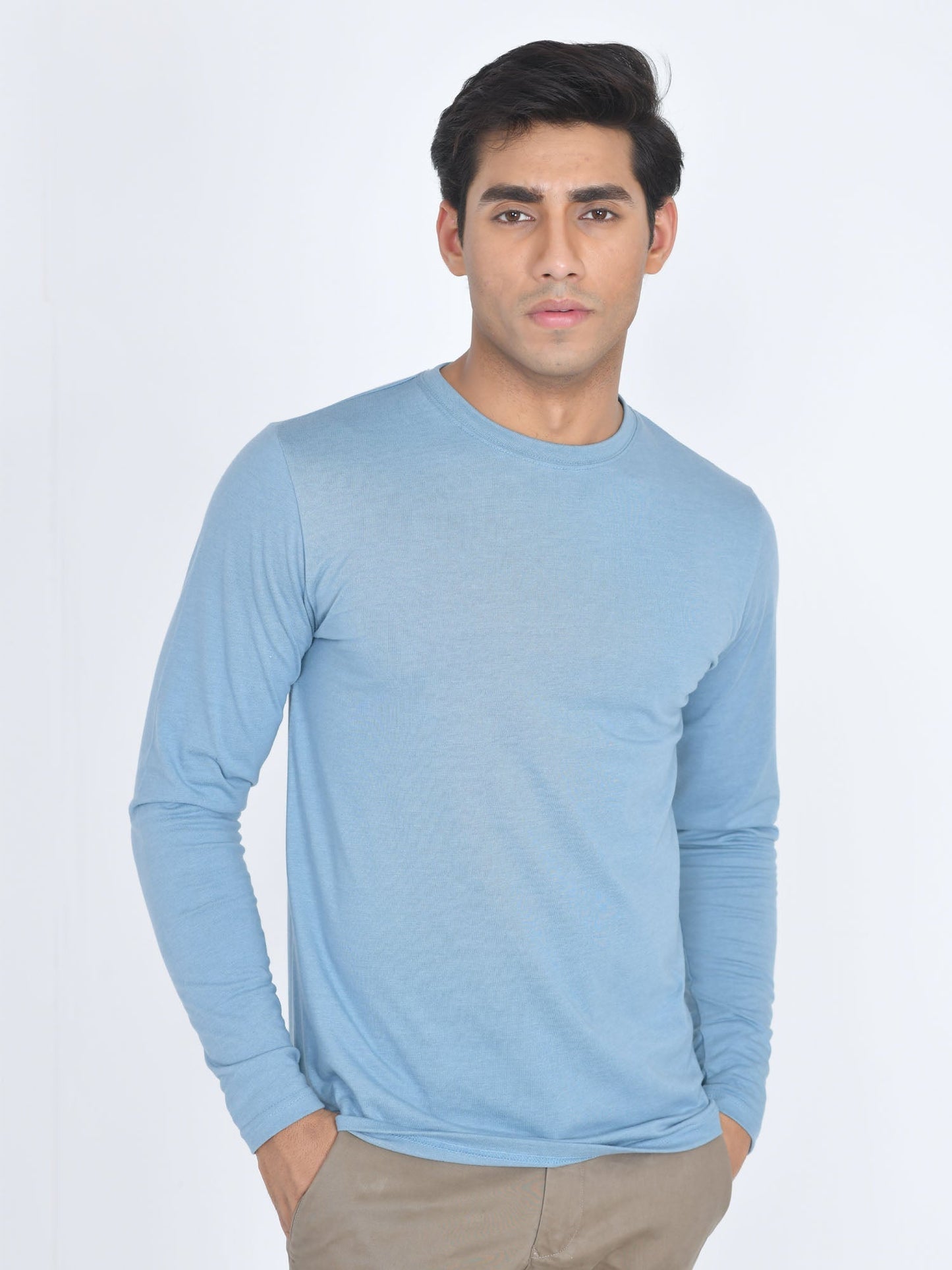 Round Neck Full Sleeve T-Shirt Sage