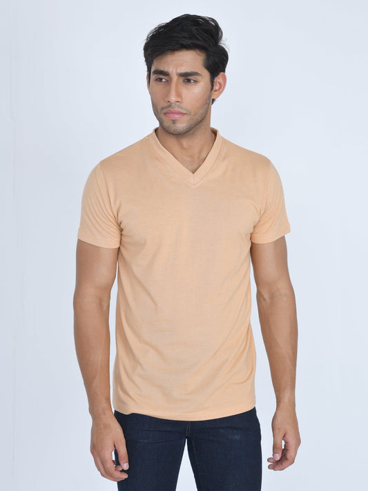 V-Neck Half Sleeve T-Shirt Sheep Skin