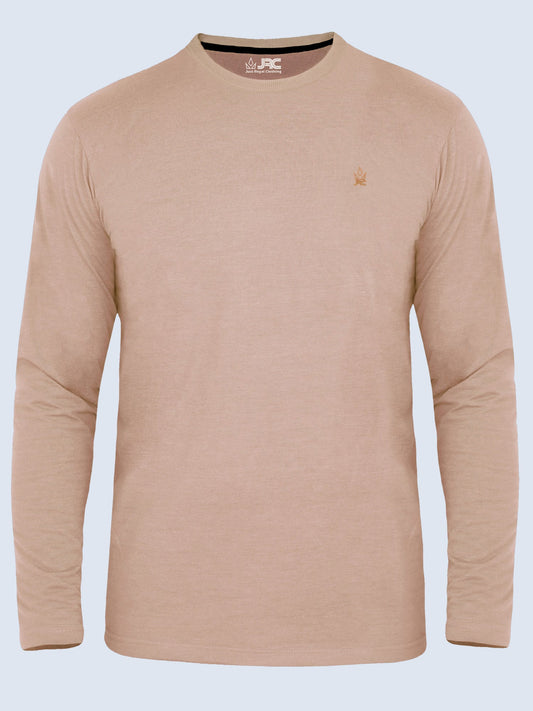 Round Neck Full Sleeve T-Shirt Rgby Tan