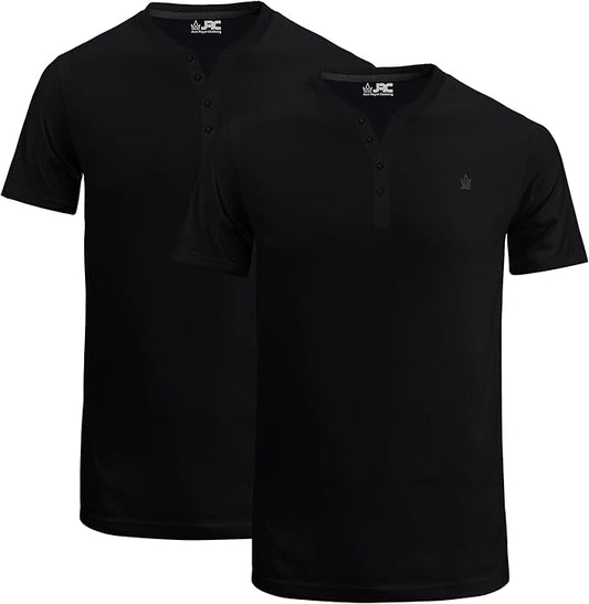 JRC Men's Henley Shirts Short Sleeves Pack of 2