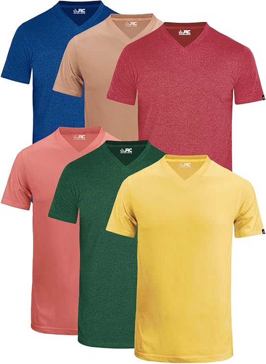 JRC V-Neck T-Shirts Short Sleeves Pack of 6