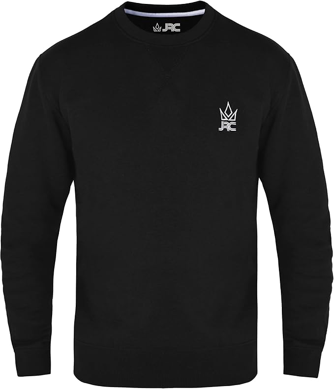 JRC Mens Fleece Crewneck Sweatshirts Black