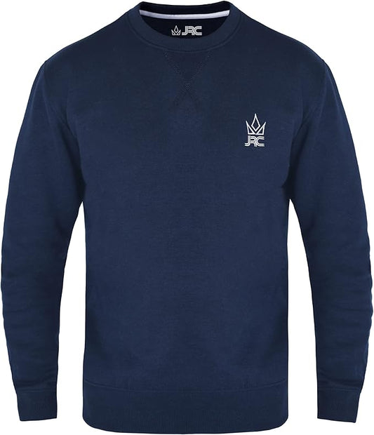 JRC Mens Fleece Crewneck Sweatshirts Navy