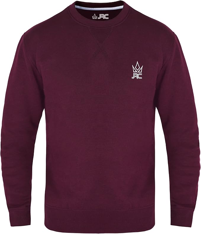 JRC Mens Fleece Crewneck Sweatshirts Maroon