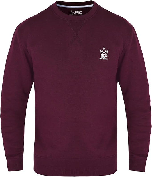 JRC Mens Fleece Crewneck Sweatshirts Maroon