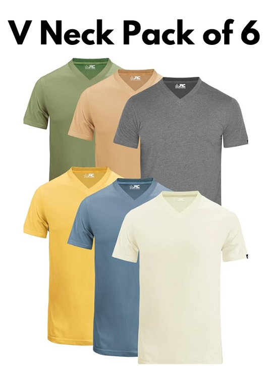 JRC V-Neck T-Shirts Short Sleeves Pack of 6