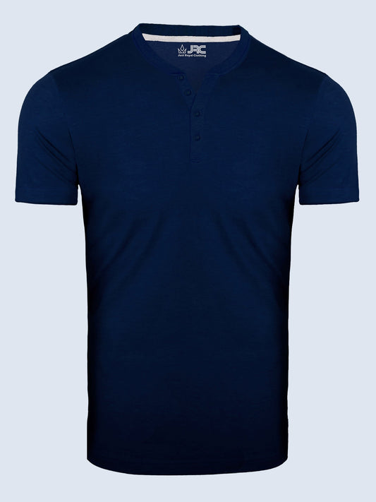 Henley Half Sleeve Shirt Navy Blue