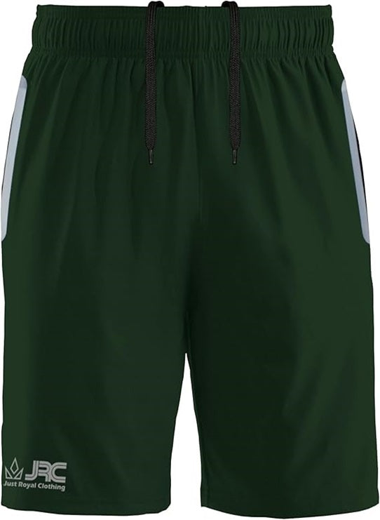 JRC Mens Running Shorts with 2 Zip Pockets - Olive