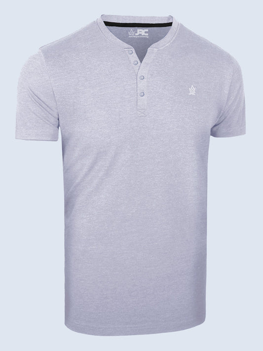 Henley Half Sleeve Shirt Heather Grey