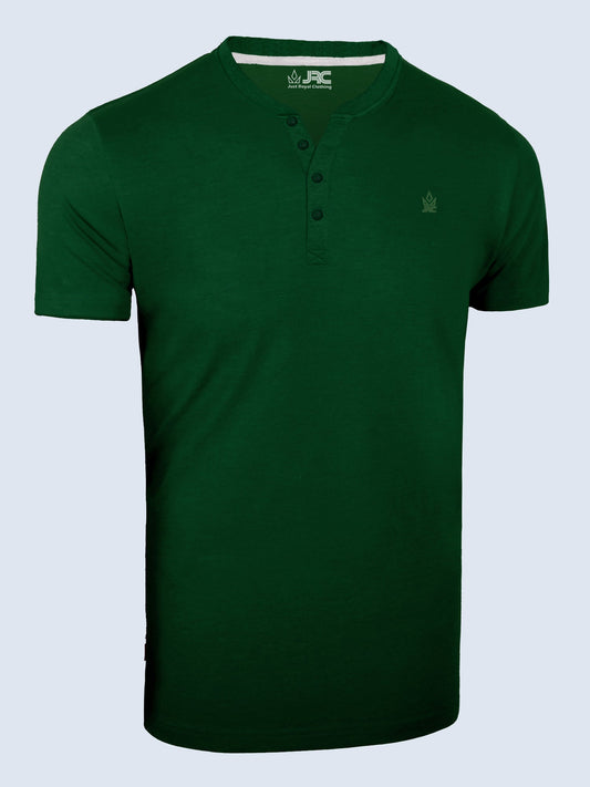 Henley Half Sleeve Shirt Olive Green