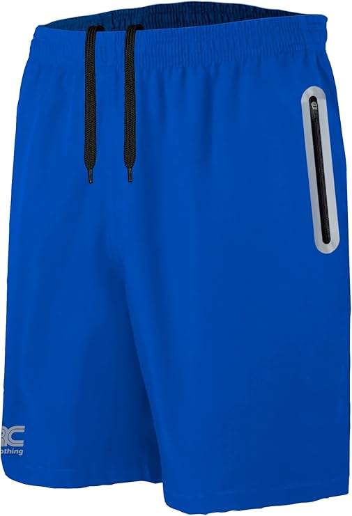 JRC Mens Running Shorts with 2 Zip Pockets - Royal